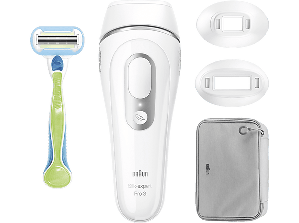 Depiladora IPL - Braun Luz Pulsada Silk·expert Pro 3 PL3122, Depilación permanente, 2 modos suavidad, Tecnología Skin Pro, Blanco