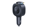 Cargador coche - Baseus VR2 PrimeTrip, Universal, 30W, Puerto Tipo-C, Con cable retráctil Tipo-C, Rotación multiángulo, Negro Cosmic