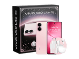 Móvil - vivo V60 Lite, Rosa, 256GB, 8GB RAM, 6.77 AMOLED de120Hz, Dimensity 7360-Turbo, 6500 mAh, Incluye Cargador y Auriculares