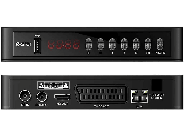 Sintonizador TDT - eSTAR T2-618, Decodificador, UHD, USB, HDMI, DVB-T/T2, FullHD, Negro