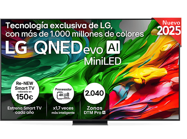 TV QNED 86" - LG 86QNED86A6A, UHD 4K, Procesador Inteligente α8 AI Processor 4K Gen2, Smart TV, DVB-T2 (H.265), Charcoal Black