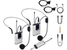 Micrófono - NK IG33008KIT, 2TX+1RX, De clip y cabeza, Adaptador cámara, Plata y negro