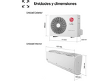 Aire acondicionado Split 1 x 1 - LG PLUSWF12X, 3010 fg/h, WiFi, Gold Fin™, Smart Diagnosis, Blanco