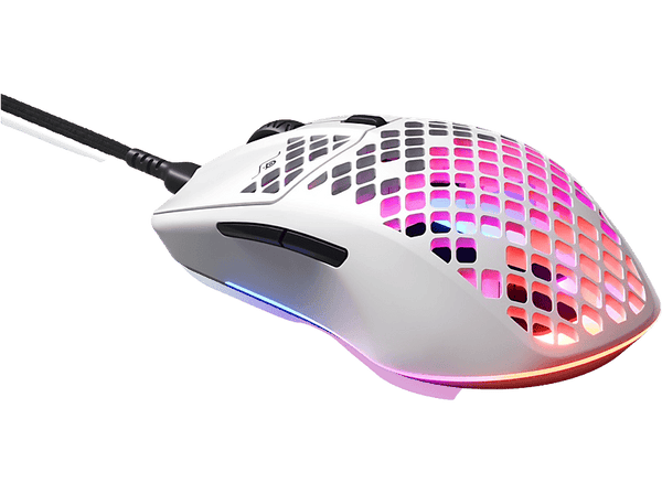 Ratón gaming - SteelSeries Aerox 3 White, Por cable, 8500 CPI, Óptico, USB-C, AquaBarrier, IP54, Blanco