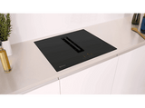 Placa de inducción con extractor - Balay 3EBC963ER, 7400 W, 4 Zonas, Escape/Convección cambiable, Zona flex inducción, Negro