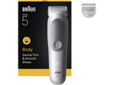 Afeitadora corporal - Braun BodyGroomer Series 5 BG5500, +1 accesorios de rasurado, Afeita Y Recorta, Wet&Dry, Gris