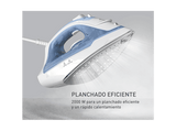 Plancha de vapor - Tefal Virtuo 30 FV2C41, 2000 W, 120 g/min, 0.24 l, Vapor vertical, Antigoteo, Antical,  Blanco / Azul