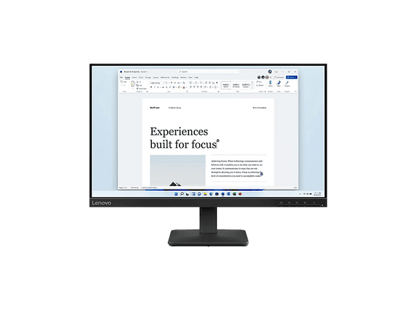 Monitor - Lenovo L24-4e, 23.8" Full-HD, 100 Hz, 6 ms, IPS, 1x HDMI® 1.4, 1x VGA, Negro