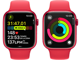 Apple Watch Series 9 (2023), GPS+CELL, 45 mm, Gesto de doble toque, Caja de aluminio roja, Correa deportiva (PRODUCT)RED, Talla S/M