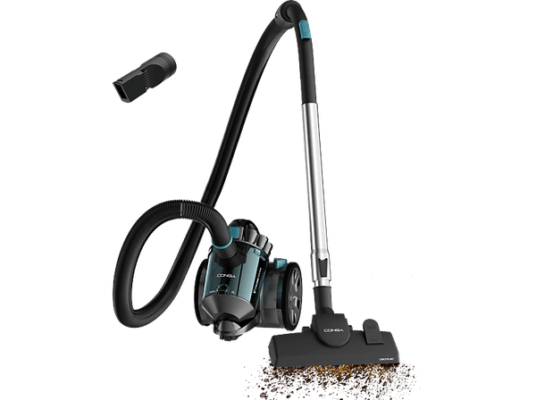 Aspirador sin bolsa - Cecotec Conga Rockstar Multicyclonic Compact X-Treme, 800 W, 20 kPa, 2 l, 6.2 m, Compacto, Ultraligero, Accesorio muebles, Black