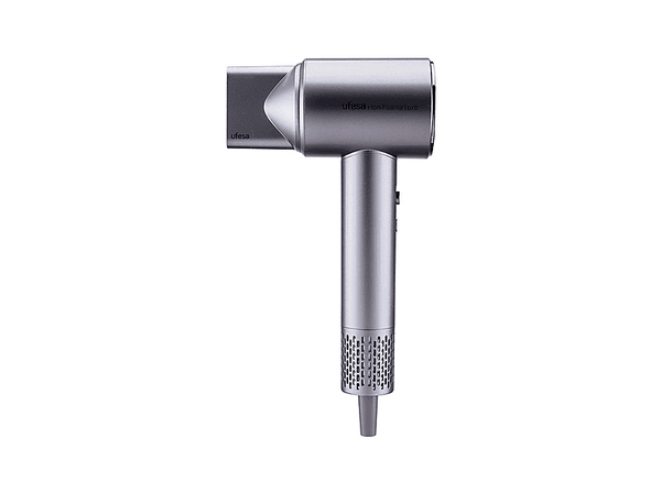 Secador - Ufesa BLDC Ion-Plasma Luxe, 1600 W, 3 Temperaturas + Aire Frío, 2 Velocidades, Difusor Incluido, Secado Ultra-rápido 110.000 rpm, Plata