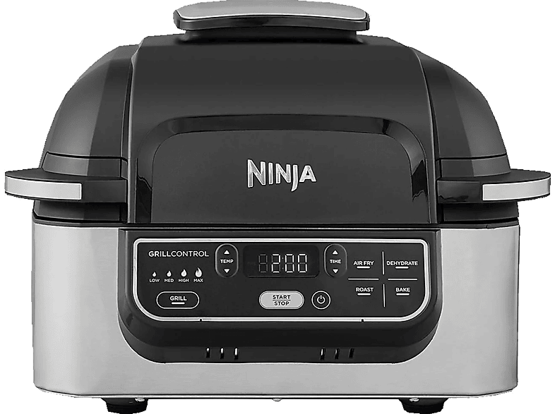 Freidora de aire - Ninja Foodi Grill & Air Fryer AG301EU, 1750 W, 5.8 l, 5 función cocción personalizables, Negro