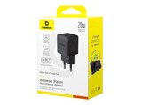 Cargador de pared - Baseus PALM, 20W, Carga rápida, Tamaño extrapequeño, Carga simultánea, Control inteligente de temperatura, Universal, Negro