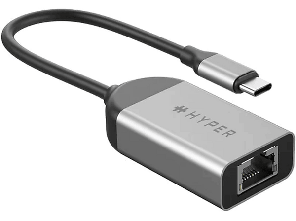 Cable de red - HYPER Adapt. USB-C Ehernet, Cat-5e, 2.5 Gbps, Plata