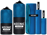 Toalla - Koenic Microfibra, 80x40cm, Poliéster y nylon, Súper absorción, Azul