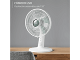 Ventilador de sobremesa - Rowenta VU2740, 22 W, 4 velocidades, 32 dB, Oscilación automática, Compacto, Blanco