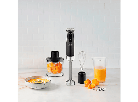 Batidora de mano - Ufesa Mars 1200 Max, 1200 W, Totalmente variable, Función Turbo, Plata y Negro