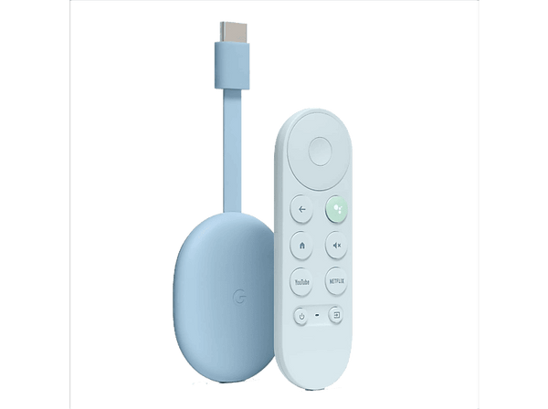 Reproductor multimedia - Chromecast con Google TV de Google 4K, Mando con control por voz, HDMI, Azul cielo