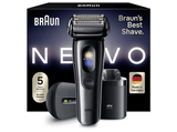 Afeitadora - Braun Afeitadora eléctrica NEVO 17010C, Tecnología AeroTouch, Centro de limpieza NEVO Care 7 en 1, Estuche de carga, Wet&Dry, Grafito