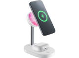Cargador móvil inalámbrico - CellularLine MAG DUO, Estación de carga Mag con tecnología Qi2, Blanco