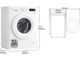 Lavadora carga frontal - LG F4X1008NWH, 8 kg, 1400 rpm, 10 programas, Steam™, ThinQ™, Blanco