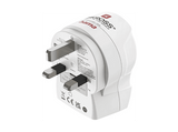 Adaptador enchufe - Hama 00223478, Eu a UK, Con 2 puertos USB, 20W, Blanco