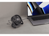 Ventilador portátil - CellularLine DESK BREEZE, Rotación de 360º, Conexión USB, Gran movimiento de aire, Negro
