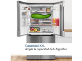 Frigorífico americano - Bosch KFN96VPEA, No Frost, 183 cm, 605 l, Sistema MultiAir Flow, Capacidad XXL ancho especial 90 cm, Acero Inox