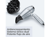 Secador - Babyliss Hydro Fusion 2100 W, Sistema iónico dual, Hidratación y brillo, 3 temperaturas, 2 velocidades, Difusor, D773DE, Azul