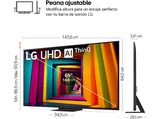TV LED 65 - LG 65UT91006LA, UHD 4K, Procesador Inteligente 4K α5 Gen7, Smart TV, DVB-T2 (H.265), Negro