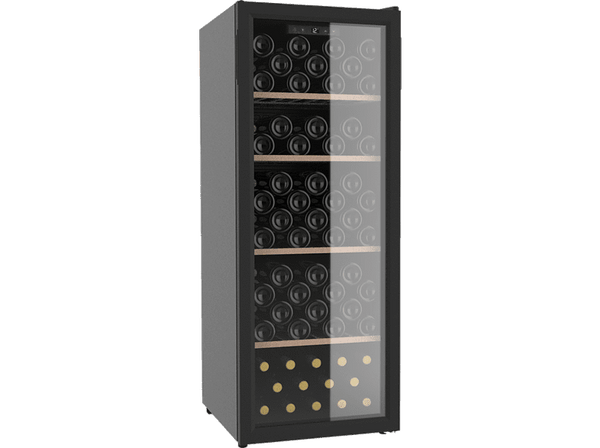 Vinoteca - La Sommeliere SLS106, Sistema Ventilado, LED, Puerta reversible, 106 botellas, Negro