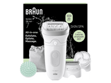 Depiladora - Braun Silk·épil 7 7-081 SkinSpa, Tecnología MicroGrip, Luz SmartLight, Wet&Dry, Piel suave duradera, Todo en uno, Plata