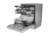 Lavavajillas - Haier XF 6C4F1X, 16 servicios, 10 programas, 60 cm, Apertura automática, Tercera bandeja, Inox