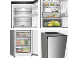Frigorífico combi - Hisense RB3K330SAIC, No Frost, 185.6 cm, 330 l, Kitchen Fit, WiFi, Acero inoxidable
