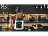 Batidora de vaso - Moulinex Perfectmix Cook LM835D, 1400 W, 2 L, 6 Cuchillas Powelix, Recetas Frías y Calientes, 10 programas, Táctil, Inox.