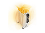 Radiador - De'Longhi Dragon EASYTRONIC TRD51025, Sistema de aceite, 2500W, 12 niveles de temperatura, 10 elementos, Blanco
