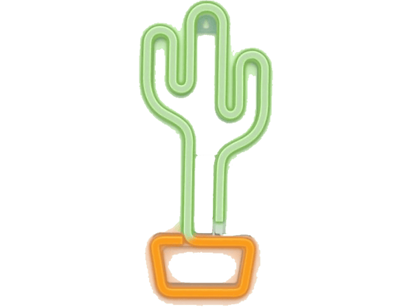 Luces LED - Forever RTV100211, Neón, BAT+USB, Cactus, Orange, Green
