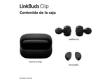 Auriculares True Wireless - Sony LinkBuds Clip, estilo abierto, 3 modos de escucha, IPX4, llamadas nítidas, 37 horas, IA, Táctil, iOS/Android, Negro