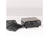 Sandwichera - Taurus Miami Legend Ver II, 3 placas desmontables e intercambiables: sándwich, grill y gofre, Antiadherente, 900 W, Plateado