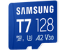 Tarjeta Micro SDXC - Samsung T7 MB-MB128T, 128 GB, Lectura hasta 170 MB/s, UHS Clase 3, A2, V30, Azul