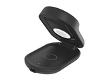 Cargador móvil inalámbrico - Belkin WIZ037kqBK, Compatible con dispositivos con tecnología Qi2 25W, Inclinación ajustable, 3 en 1, Plegable, Negro