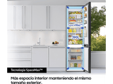 Frigorífico combi -  Samsung BESPOKE SMART AI RB38C7B6D22/EF, No Frost, 203 cm, 390l,  All Around Cooling, Metal Cooling, WiFi, Negro