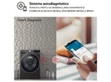 Lavadora carga frontal - LG F0P3CYV2E, 20 kg, 1000 rpm, 14 programas, AI Direct Drive™, TurboWash™360˚, Acero negro