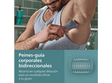 Afeitadora corporal - Philips BG3480/15, Triple Protect, Cuerpo y Zonas Íntimas, Recorta y Afeita, Peines 2 y 3mm, Afeitado 0,2 mm, 80min, Seco/Mojado