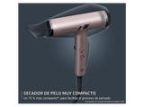 Secador - Rowenta Nano HY8530, Secador de pelo de viaje, Plegable,  1700W, 3 temperaturas, Super ligero, 2 boquillas concentradoras, Funda, Rosa