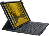 Funda con teclado - Logitech Universal Folio, QWERTY, Tablets 9-10 pulgadas, Bluetooth, iPad0S/Android, Resistente a salpicaduras, Pila 2 años, Negro
