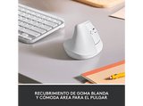 Ratón inalámbrico - Logitech Lift, Ergonómico, 4000 ppp, Botones personalizables, Multidispositivo, Windows-Mac, USB Logi Bolt, Blanco