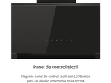 Campana decorativa - Haier I-Link HADG9CS46BWI, Decorativa, 5 velocidades, 937m³/h, WIFI, Filtro de carbono, 90cm, 63dB, Negro