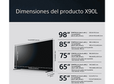 TV LED 85 - Sony BRAVIA XR 85X90L, Full Array LED, 4KHDR120, TDT HD, HDMI 2.1, Perfecto PS5, Google TV, Alexa, Eco, BRAVIA Core, Dolby Atmos / Vision