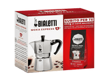 Cafetera tradicional - Bialetti Moka Express+ Café Clásico 250 gr, Aluminio, Plata